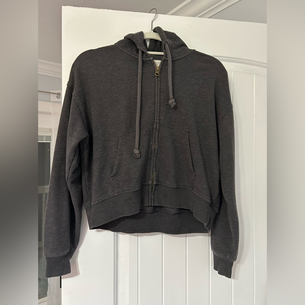 American Eagle Outfitters Charcoal Gray Zip Hoodie